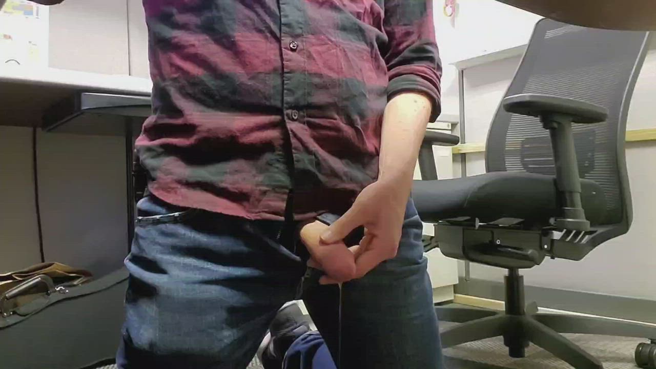 Shooting off a load under my desk at work