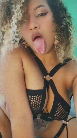 Curly Hair Latina Licking Lingerie Lips POV Pornstar Teen Webcam clip