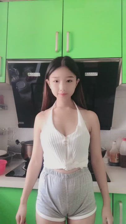 Cute chinese girl dancing