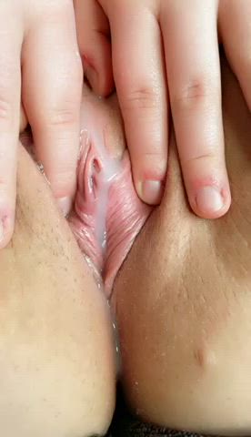 18 Years Old Amateur Creamy Cum OnlyFans Pussy Pussy Spread Spreading Wet Wet Pussy