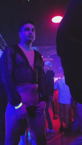 Flashed a couple guys at a gay club while they felt me up [1:53]. Too public for