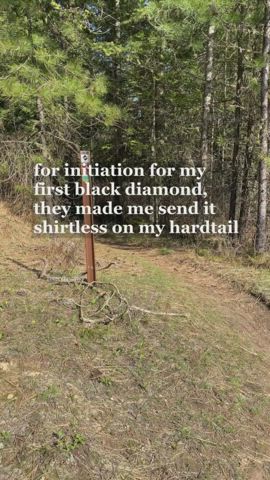 dared to bike the black diamond shirtless [f]