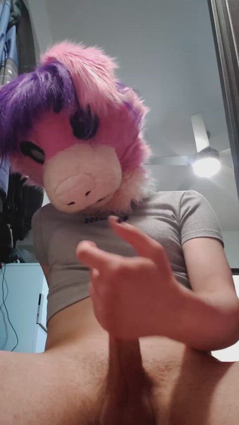 big dick cock cute furry jerk off masturbating pov petplay puppy trans fursuit-sex