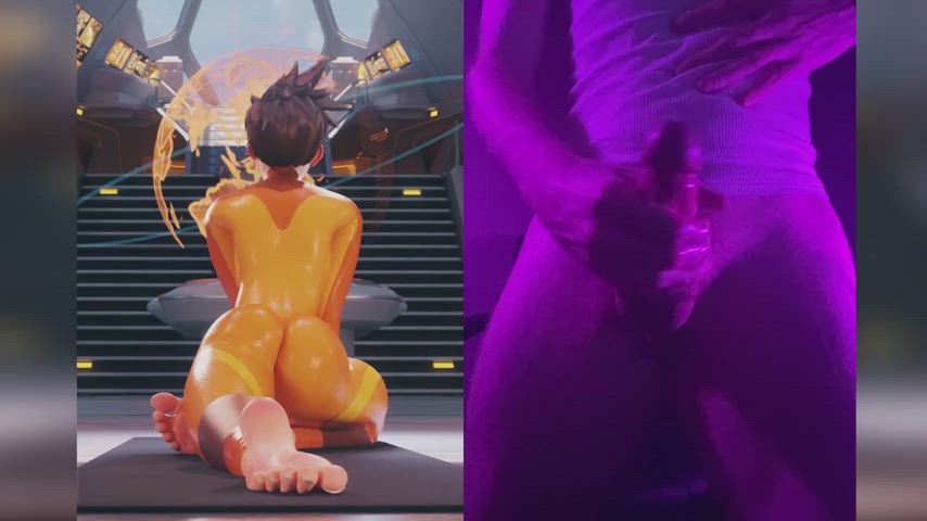 3d animation babecock cumshot feet hands free overwatch clip