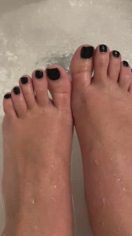 Getting ready for the weekend cleaning my dirty feet
