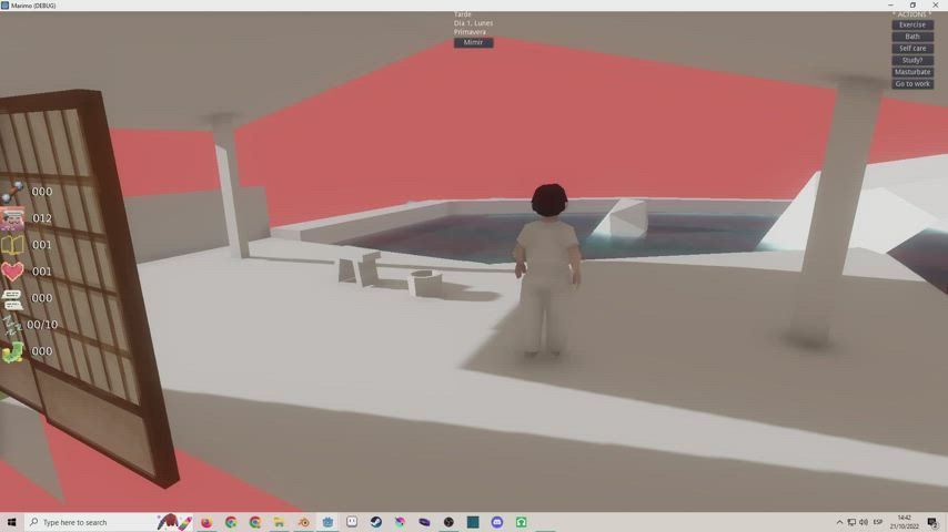 Low poly hentai game I'm working on, you go to work to a bathhouse that barely pays