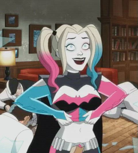 flashing harley quinn nipples clip