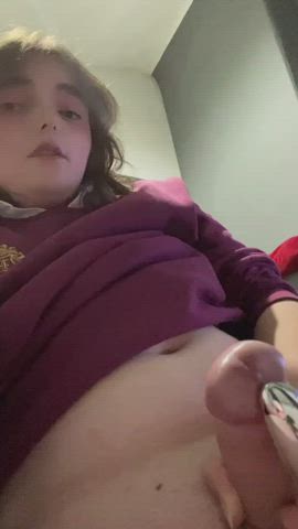 chubby cute girl dick mtf moaning t-girl teen trans trans woman vibrator clip