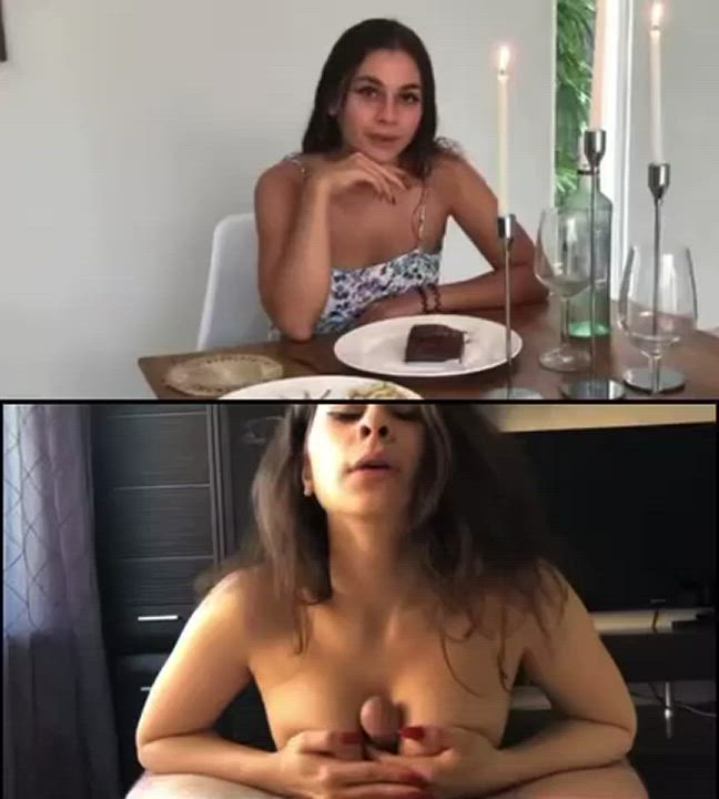 Casual pictures and boobjob video collage