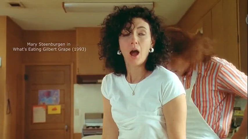 Wife Mary Steenburgen has a young Depp as her grocery delivery person in What's Eating