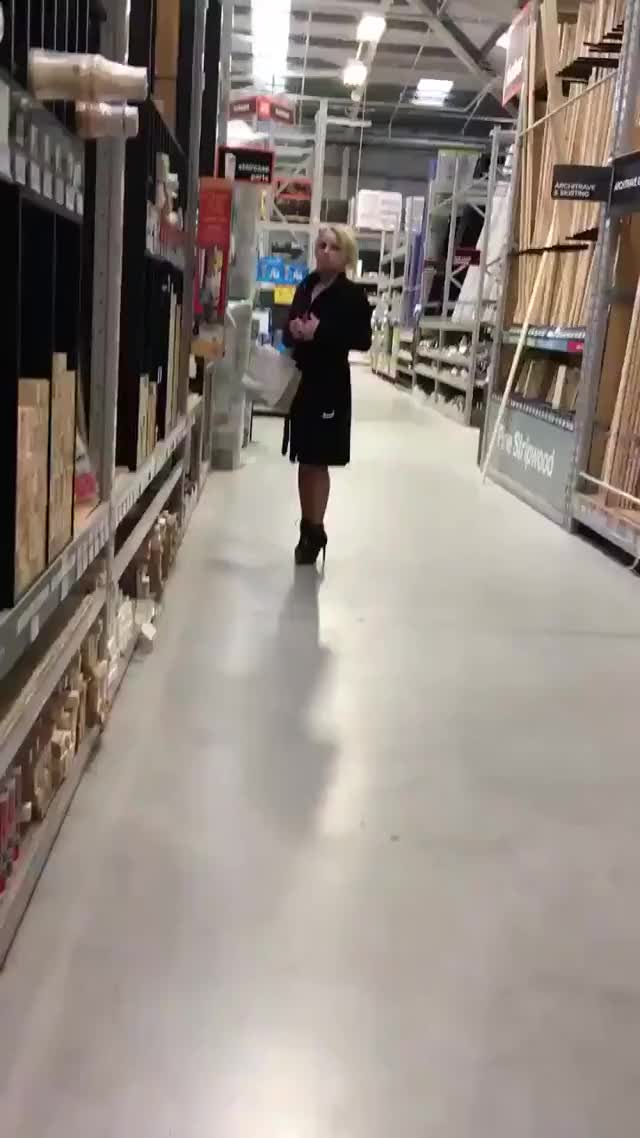Naked at the hardware store