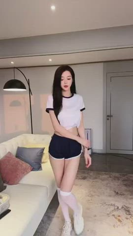 asian chinese cute dancing model clip