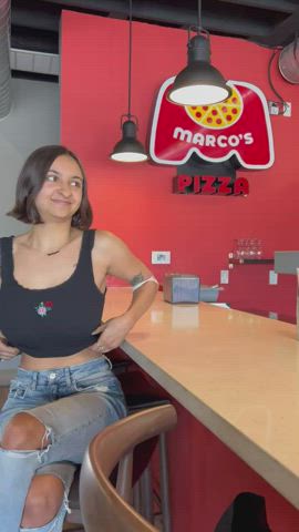 Titty flashing at marco’s pizza