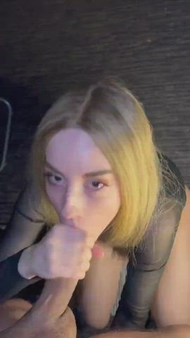 blonde blowjob cum cum in mouth cute clip