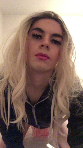 blonde crossdressing dress solo strip trans trans woman undressing femboys clip