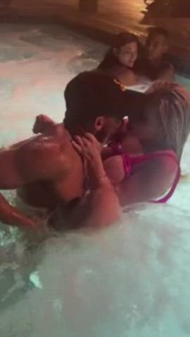 bbc blonde interracial pool public ricky johnson clip