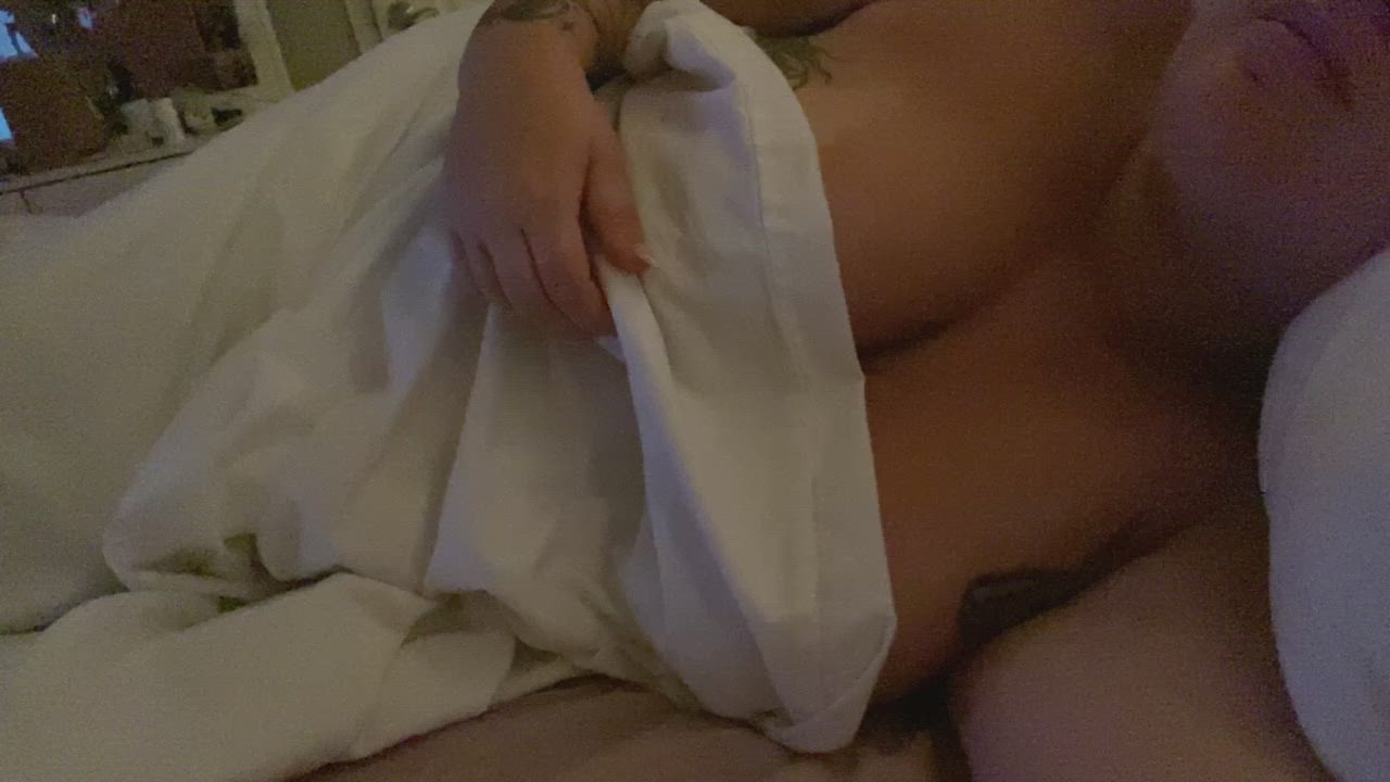 revealing and playing with whats under the sheets (oc)