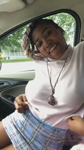 Big Tits Car Ebony Teasing Topless Vertical clip