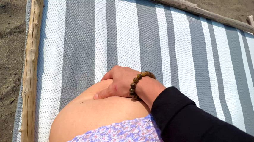 Spanked and teased on the beach