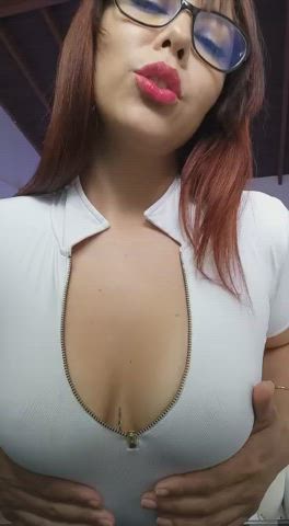 Secretary Glasses Model Webcam Horny Hostel Tits Boobs Erotic Latina Porn GIF by