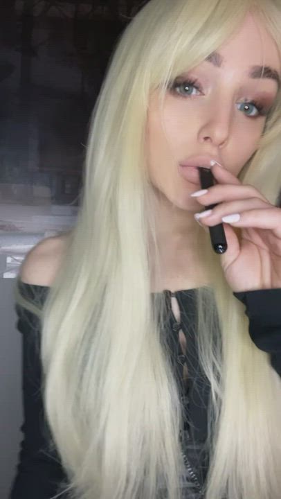 Blonde Eye Contact Smoking clip