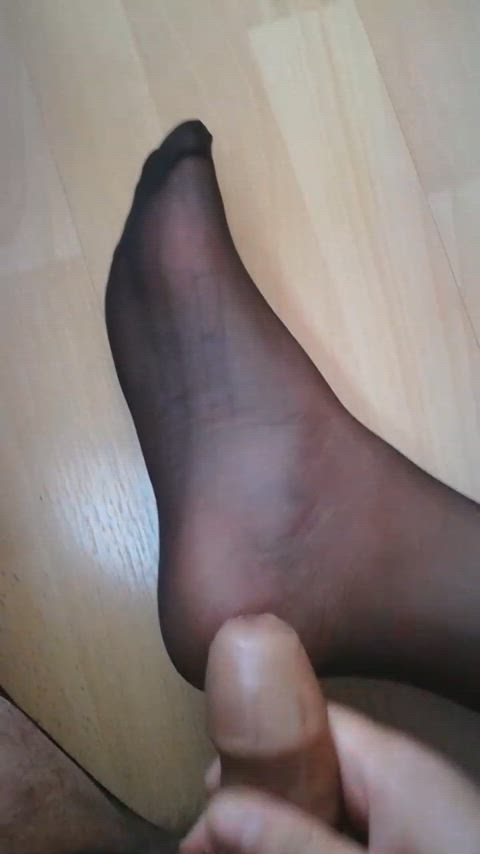 foot fetish footjob pantyhose clip