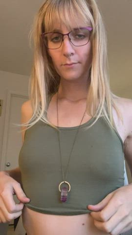 blonde girlfriend glasses hotwife small tits trans clip