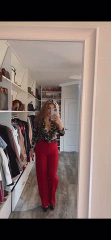 Red Office Pants