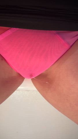 Hesitant housewife leaks thru her tiny pink panties