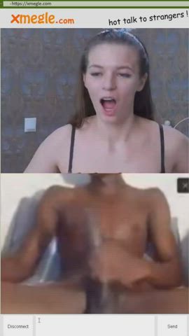 bbc big dick cock shock monster cock reaction teen webcam clip