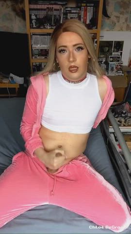 Blonde Cum Cumshot Masturbating Solo Trans clip