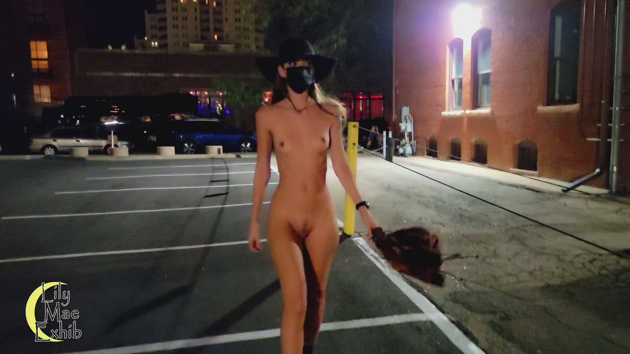 Husband dared me to strip totally naked and walk through the city!