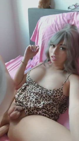 anal boobs cock cum cumshot dress femboy little dick sex trans clip