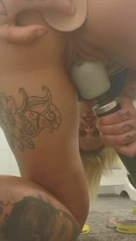 Amateur Anal Blonde Dildo Homemade Masturbating Pussy Tattoo Vibrator clip