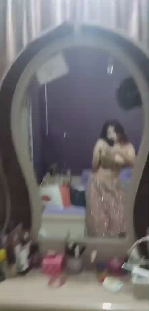 boobs desi mirror selfie clip