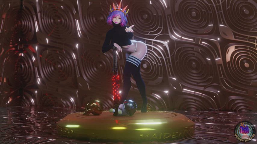 Turntable animation starring SUNO (Maiden Masher) [Maiden Masher's original character]