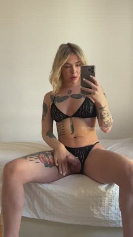 big dick blonde cock femboy masturbating onlyfans solo tattoo trans clip