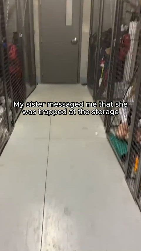 Step sister and her girlfriend trapped in the storage room