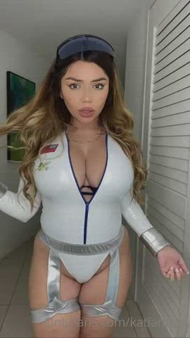 big tits bra cosplay costume eye contact latina natural tits role play tease clip