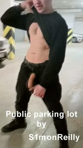 Just me jerking off in the middle of the public parking lot.