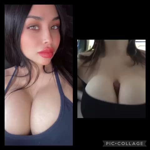 big tits boobs cum pov public clip