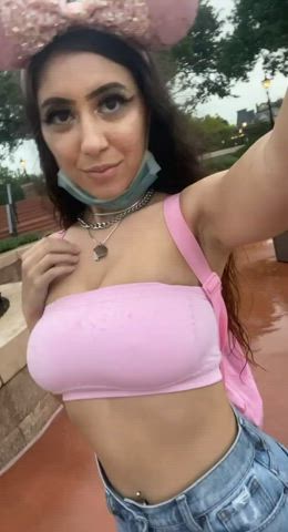 Big Tits Close Up Flashing Latina Natural Tits Outdoor Public clip