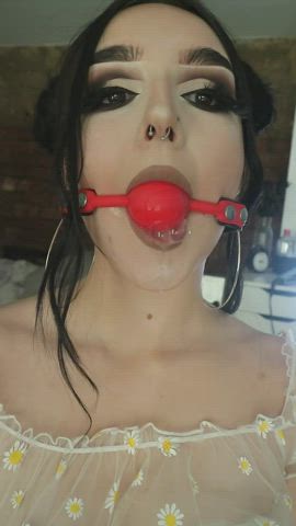 gagged and drooling