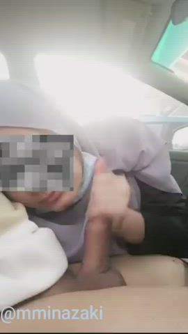 Asian Blowjob Car Sex Handjob Hijab Malaysian Muslim Teen Porn GIF by asiamostwanted