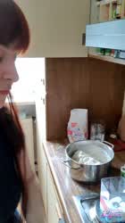 Amateur Female German Kitchen Messy Solo clip
