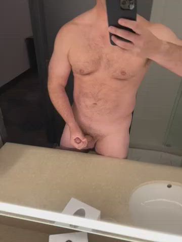(46) Who wants to take over for Daddy in the hotel bathroom?