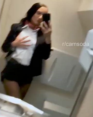 Masturbating Selfie Stewardess Strip clip