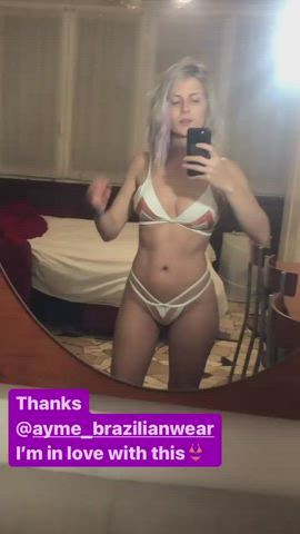 Bikini Blonde Selfie clip