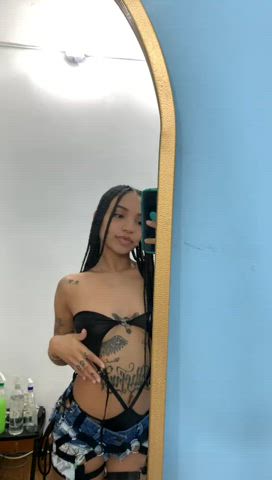 cute ebony latina natural tits teen tits clip