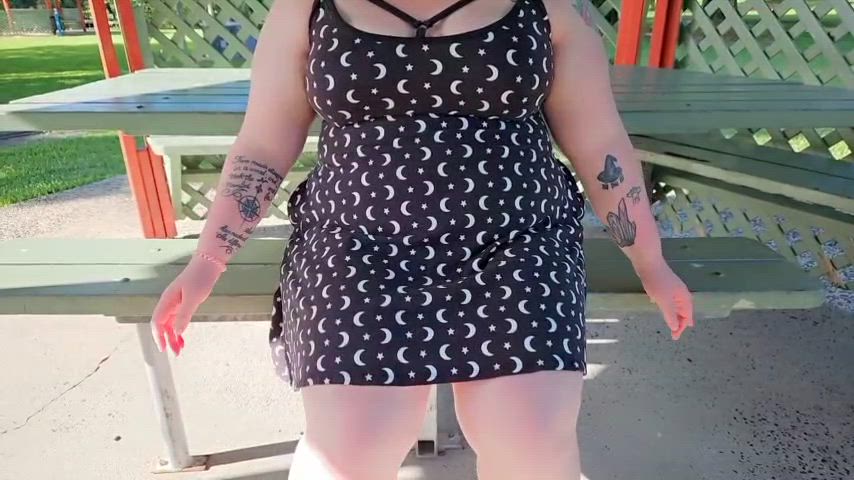 Flashing my pussy at the park